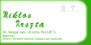 miklos krszta business card